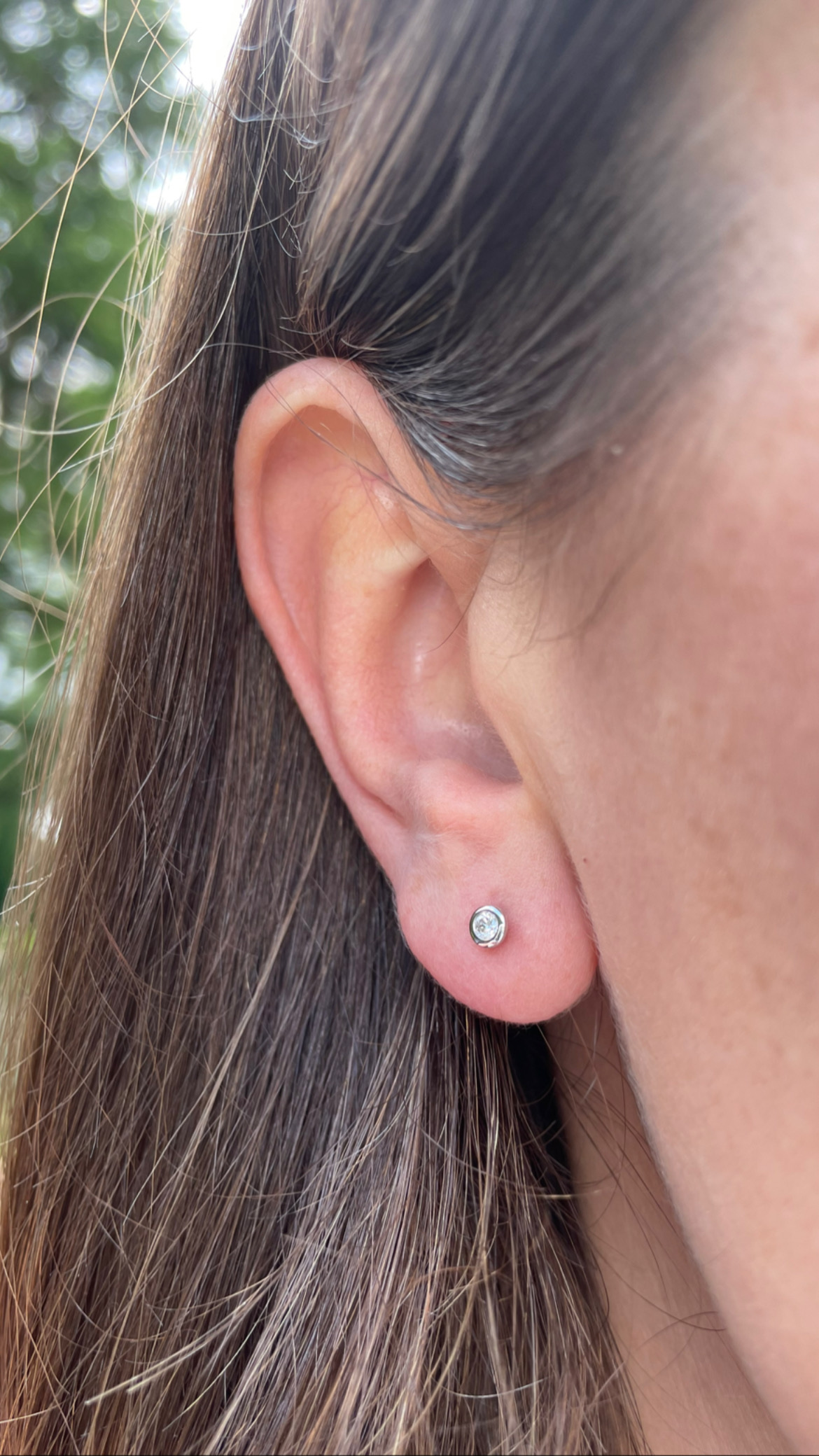 Boucles 2 en 1 diamants sur maille rectangle