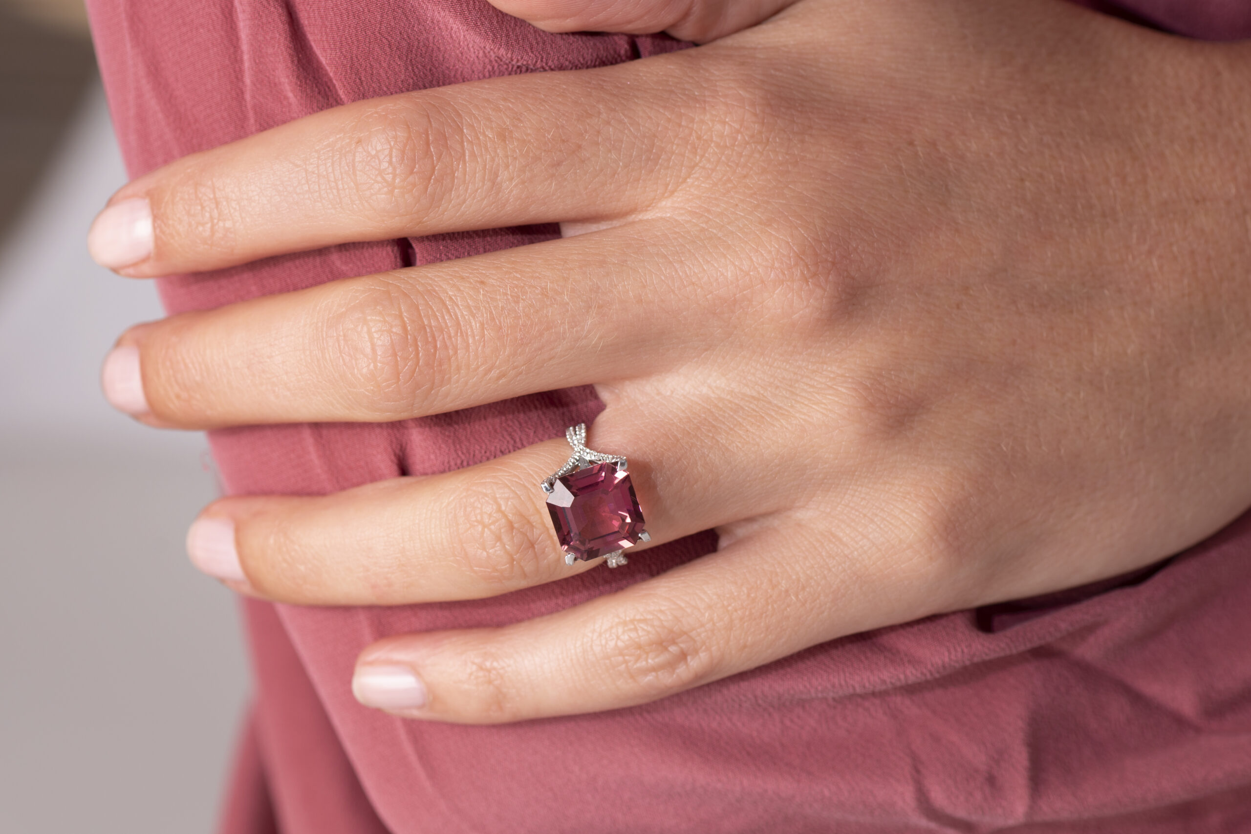 Bague tourmaline rose