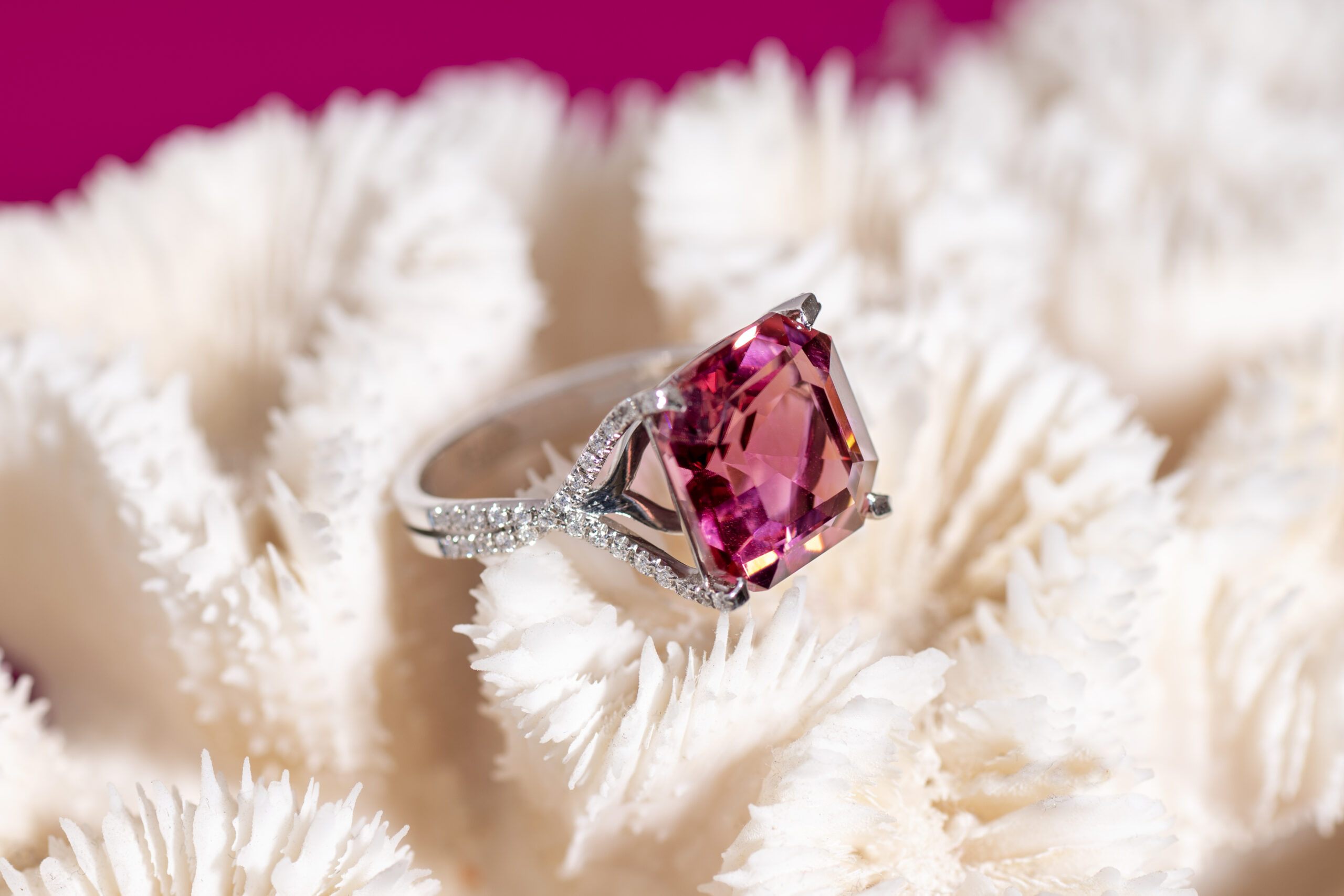 Bague tourmaline rose