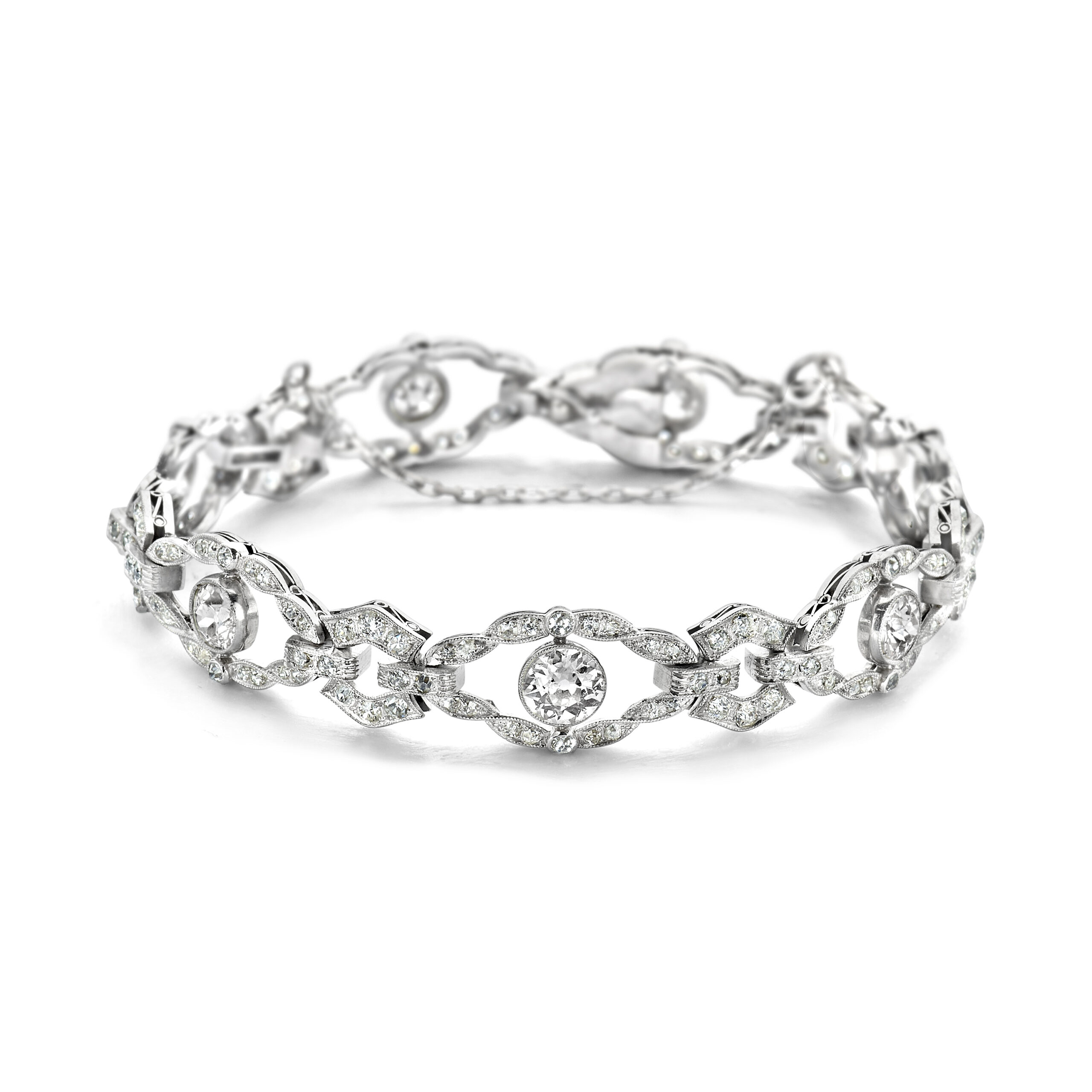 Bracelet vintage tresse de diamants