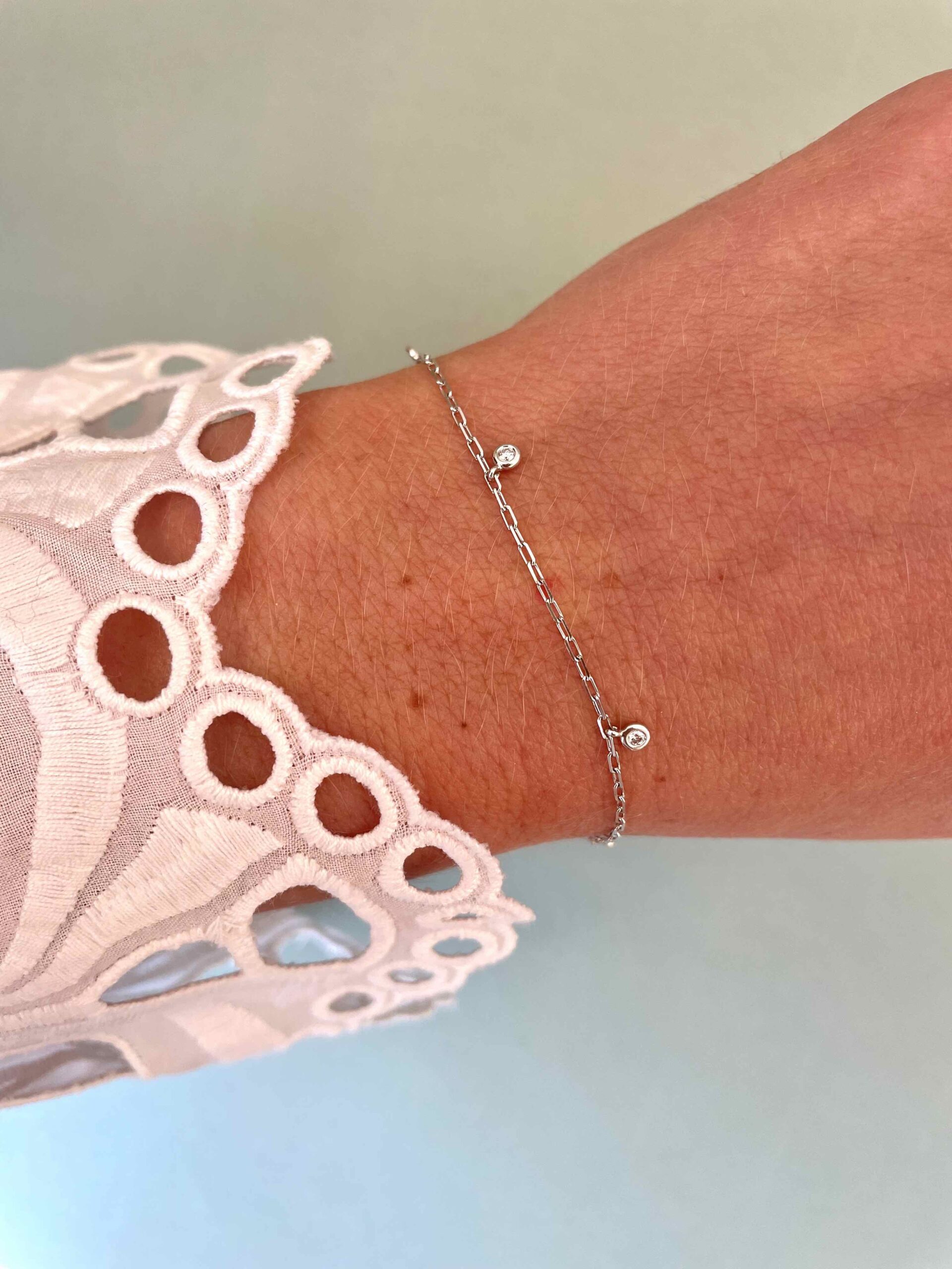 Bracelet 5 diamants dansants