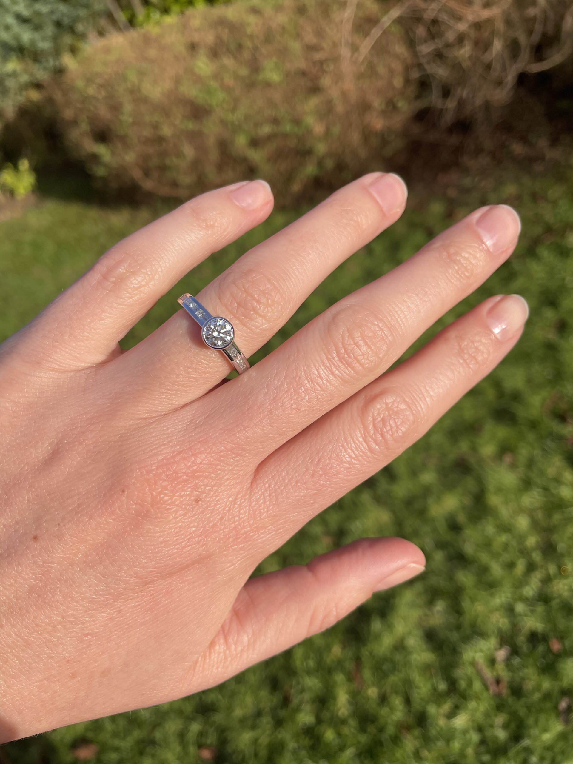 Bague bicolore baguettes