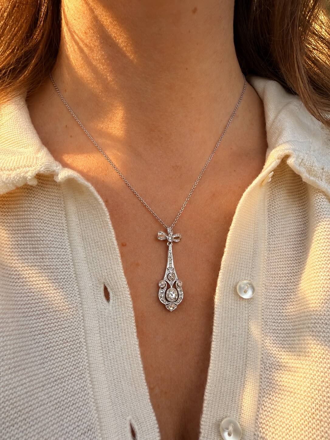 Collier diamant belle époque
