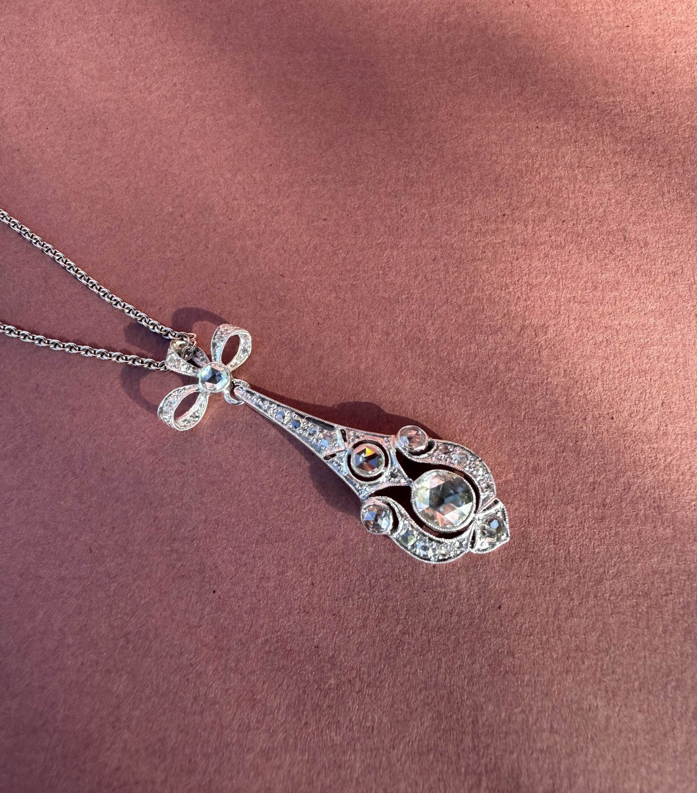 Collier diamant belle époque
